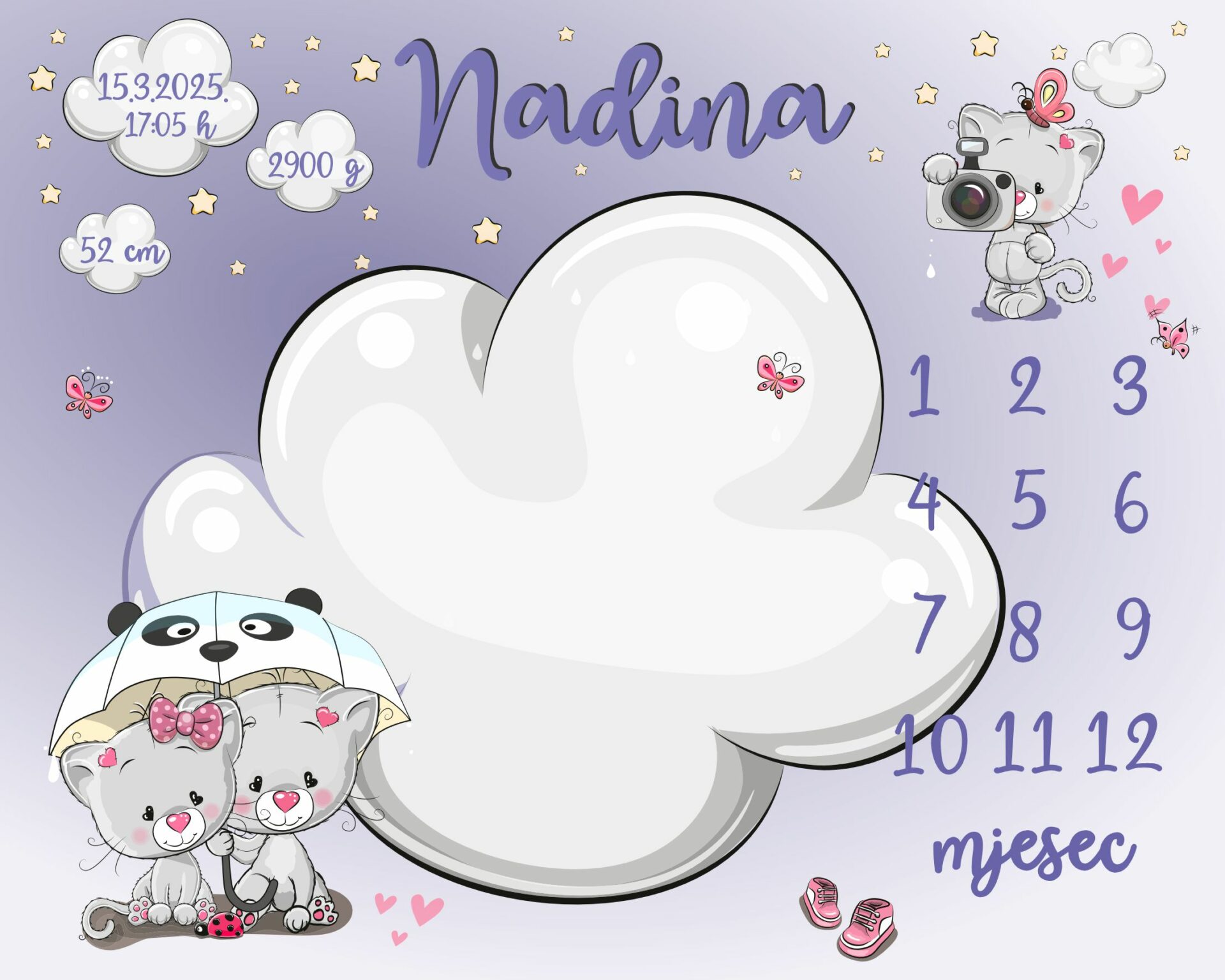 Mace na kiši -ljubičaste