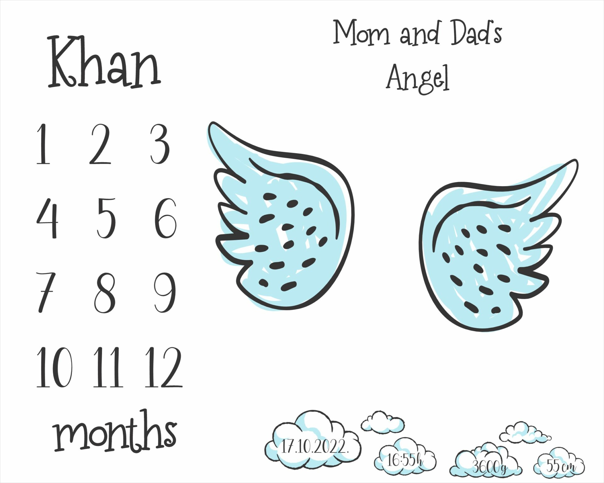 Krila Anđela plava doodle