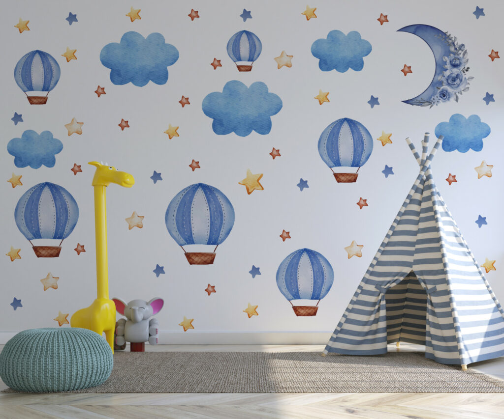 Baloni, mjesec i oblaci