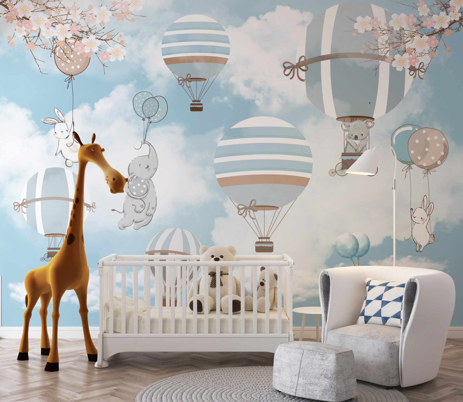 Tapeta: Hot Balloons Blue