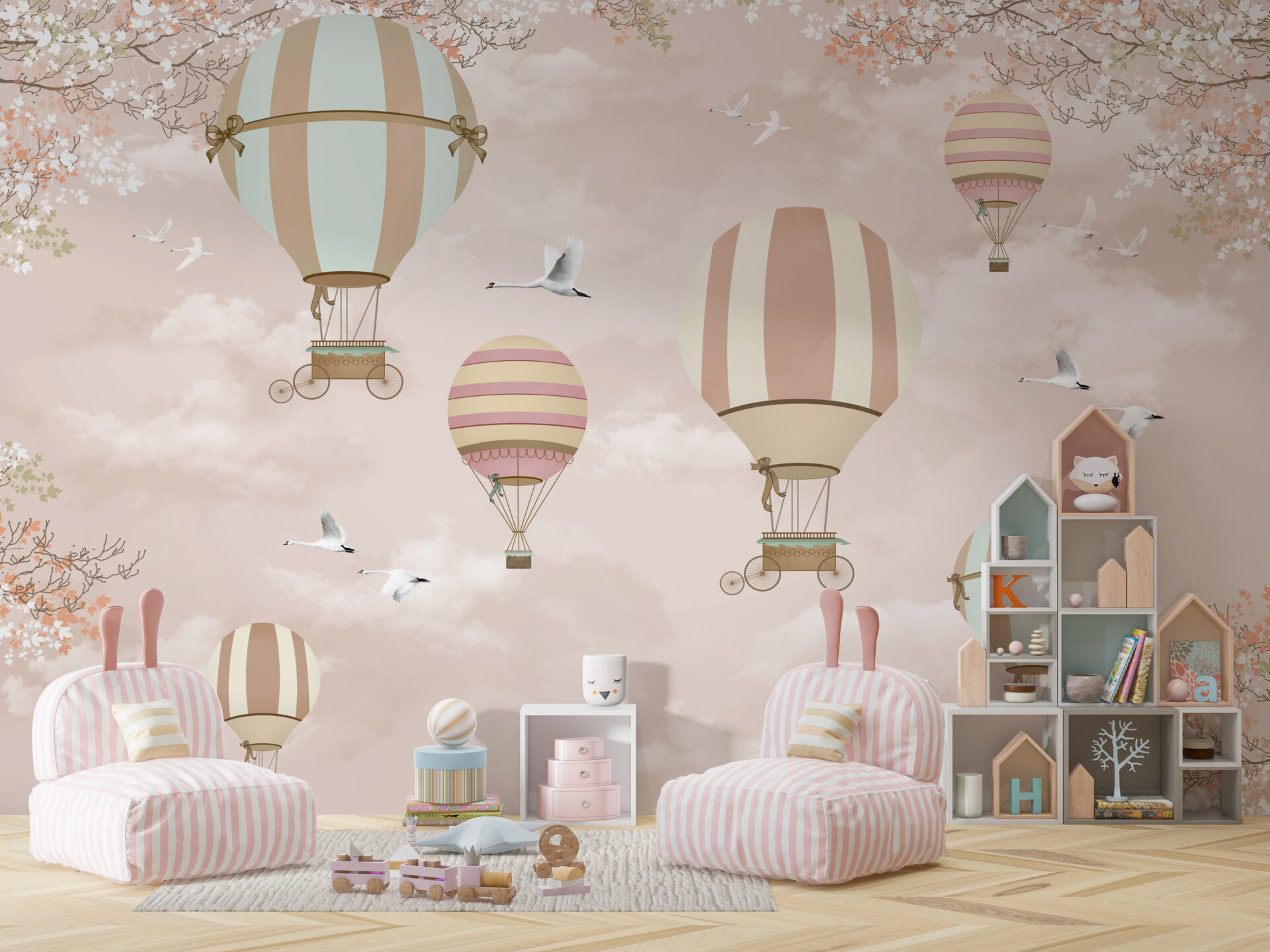 Tapeta: Hot Balloons Pink