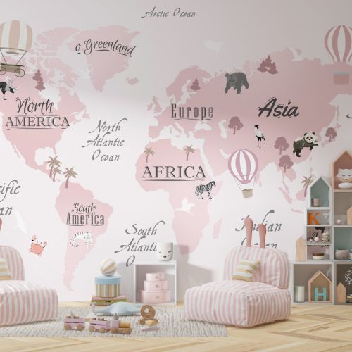 Tapeta: Mapa svijeta Pink