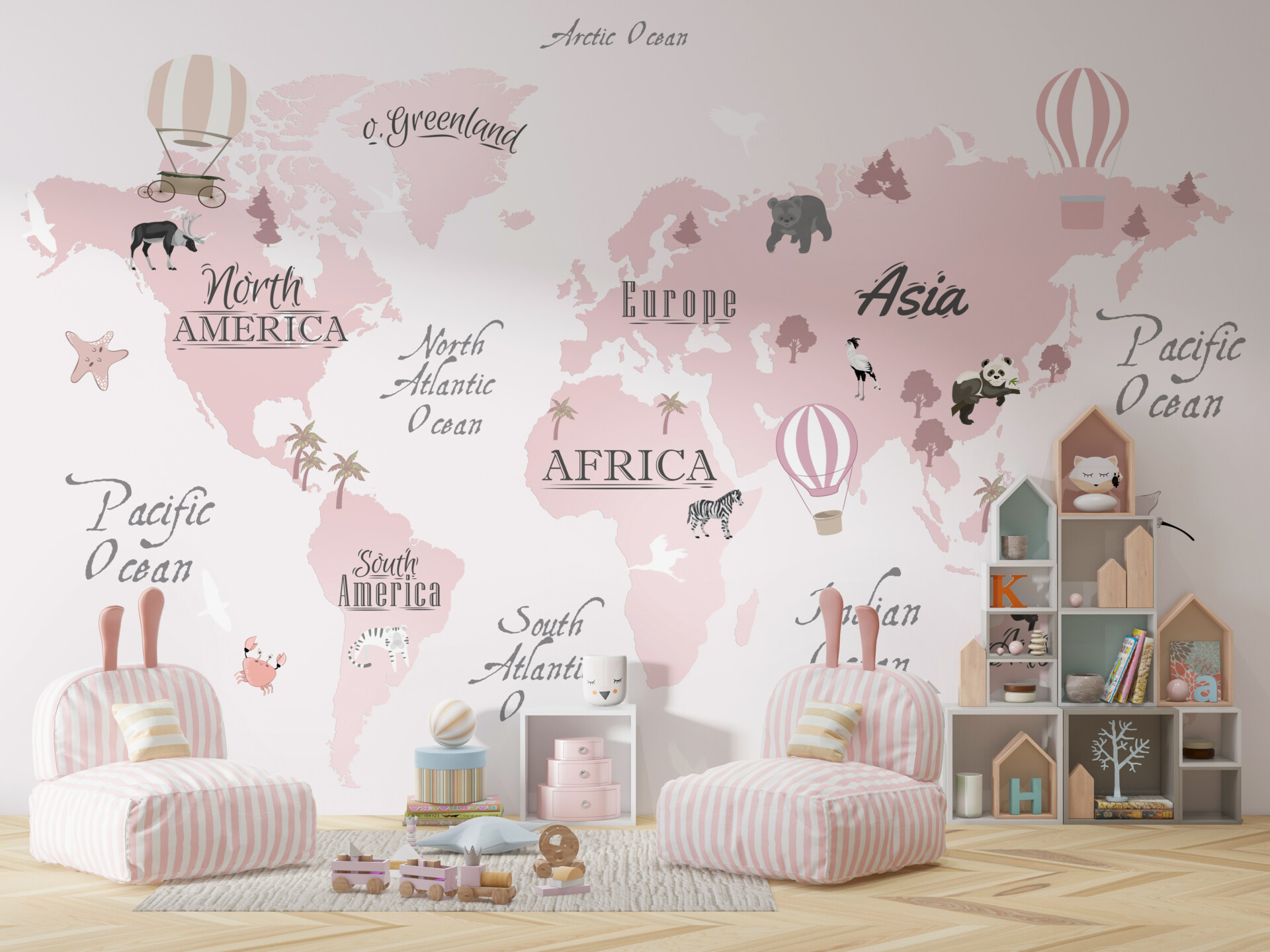 Tapeta: Mapa svijeta Pink