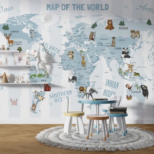 Tapeta: Mapa svijeta -plava