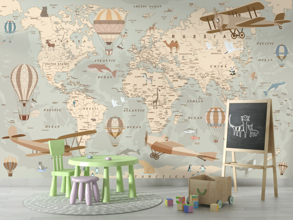 Tapeta: Mapa svijeta - bež