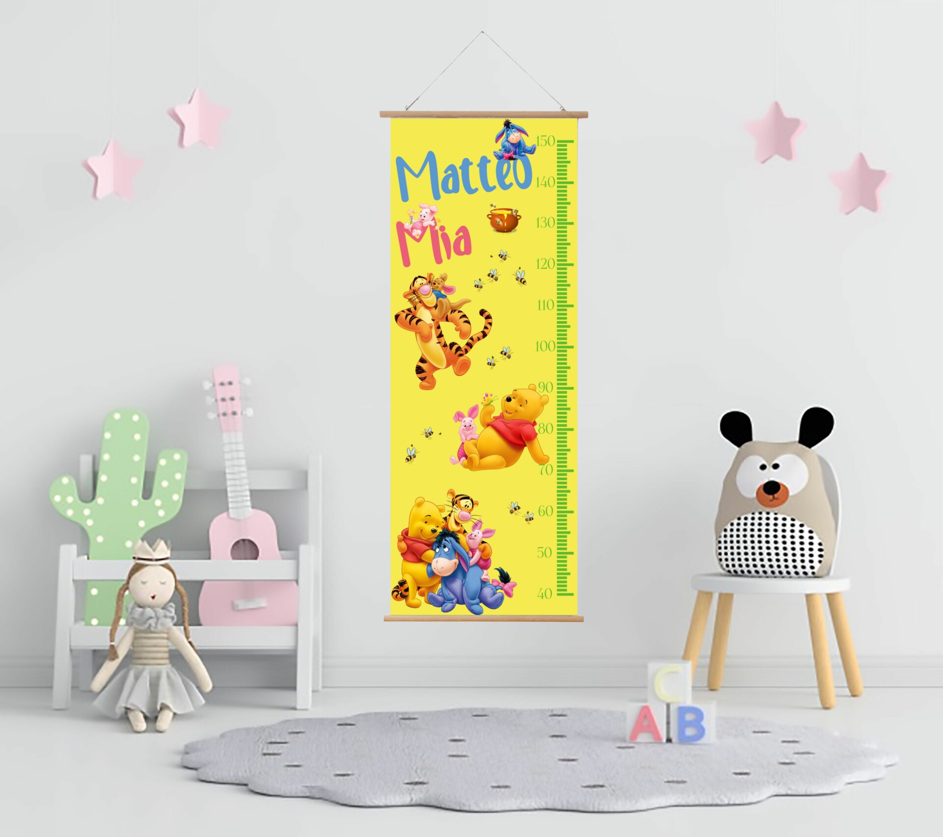 Visinomjer Winnie The Pooh -žuti