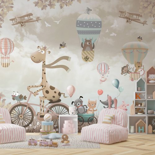 Tapeta: Žirafa na biciklu